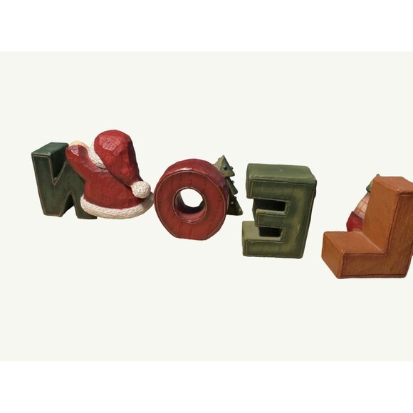 Hand-Painted Wooden NOEL Christmas Decor Santa Tree & Gifts - Picture 10 of 11